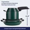 image:imageTramontina Aluminum Non Stick 11Piece Nesting Pots and Pans Set with Lids  Naval Kitchen Nonstick Cookware Set Dishwasher and Oven SafeTeal Ceramic