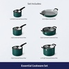 image:imageTramontina Aluminum Non Stick 11Piece Nesting Pots and Pans Set with Lids  Naval Kitchen Nonstick Cookware Set Dishwasher and Oven SafeTeal Ceramic