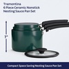 image:imageTramontina Aluminum Non Stick 11Piece Nesting Pots and Pans Set with Lids  Naval Kitchen Nonstick Cookware Set Dishwasher and Oven SafeTeal Ceramic