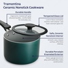 image:imageTramontina Aluminum Non Stick 11Piece Nesting Pots and Pans Set with Lids  Naval Kitchen Nonstick Cookware Set Dishwasher and Oven SafeTeal Ceramic