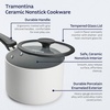 image:imageTramontina Aluminum Non Stick 11Piece Nesting Pots and Pans Set with Lids  Naval Kitchen Nonstick Cookware Set Dishwasher and Oven SafeWhite Ceramic