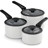 image:imageTramontina Aluminum Non Stick 11Piece Nesting Pots and Pans Set with Lids  Naval Kitchen Nonstick Cookware Set Dishwasher and Oven SafeWhite Ceramic