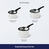 image:imageTramontina Aluminum Non Stick 11Piece Nesting Pots and Pans Set with Lids  Naval Kitchen Nonstick Cookware Set Dishwasher and Oven SafeWhite Ceramic