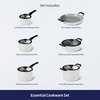 image:imageTramontina Aluminum Non Stick 11Piece Nesting Pots and Pans Set with Lids  Naval Kitchen Nonstick Cookware Set Dishwasher and Oven SafeWhite Ceramic