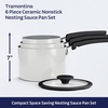 image:imageTramontina Aluminum Non Stick 11Piece Nesting Pots and Pans Set with Lids  Naval Kitchen Nonstick Cookware Set Dishwasher and Oven SafeWhite Ceramic