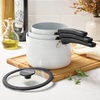 image:imageTramontina Aluminum Non Stick 11Piece Nesting Pots and Pans Set with Lids  Naval Kitchen Nonstick Cookware Set Dishwasher and Oven SafeWhite Ceramic