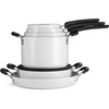 image:imageTramontina Aluminum Non Stick 11Piece Nesting Pots and Pans Set with Lids  Naval Kitchen Nonstick Cookware Set Dishwasher and Oven SafeWhite Ceramic