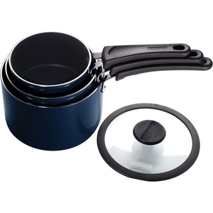 image:imageTramontina Aluminum Non Stick 11Piece Nesting Pots and Pans Set with Lids  Naval Kitchen Nonstick Cookware Set Dishwasher and Oven SafeNaval
