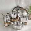 image:imageTramontina Tempo TriPly Base Stainless Steel 8Quart Stock Pot with Glass Lid InductionReady Pasta Pot OvenSafe DishwasherSafeCookware Set