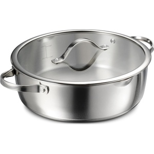 image:imageTramontina Tempo TriPly Base Stainless Steel 8Quart Stock Pot with Glass Lid InductionReady Pasta Pot OvenSafe DishwasherSafeBraiser