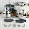 image:imageTramontina Utsava 4Quart TriPly Clad Stainless Steel Kadai with Lid  Large Kadhai Pot for Indian CookingCeramic