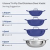 image:imageTramontina Utsava 4Quart TriPly Clad Stainless Steel Kadai with Lid  Large Kadhai Pot for Indian CookingUncoated