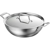 image:imageTramontina Utsava 4Quart TriPly Clad Stainless Steel Kadai with Lid  Large Kadhai Pot for Indian CookingUncoated