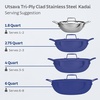 image:imageTramontina Utsava 4Quart TriPly Clad Stainless Steel Kadai with Lid  Large Kadhai Pot for Indian CookingUncoated