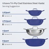 image:imageTramontina Utsava 4Quart TriPly Clad Stainless Steel Kadai with Lid  Large Kadhai Pot for Indian CookingUncoated