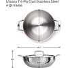 image:imageTramontina Utsava 4Quart TriPly Clad Stainless Steel Kadai with Lid  Large Kadhai Pot for Indian CookingUncoated