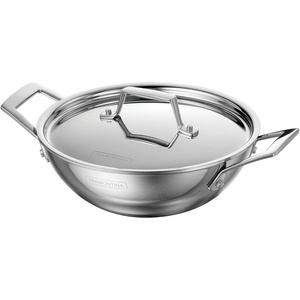 image:imageTramontina Utsava 4Quart TriPly Clad Stainless Steel Kadai with Lid  Large Kadhai Pot for Indian CookingUncoated