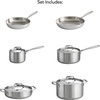 image:imageTramontina Signature TriPly Clad Stainless Steel 13Pc Pots and Pans Set  Cookware Kitchen Set InductionReady DishwasherSafe NSFCertified10Piece