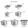 image:imageTramontina Signature TriPly Clad Stainless Steel 13Pc Pots and Pans Set  Cookware Kitchen Set InductionReady DishwasherSafe NSFCertified11Piece