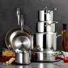 image:imageTramontina Signature TriPly Clad Stainless Steel 13Pc Pots and Pans Set  Cookware Kitchen Set InductionReady DishwasherSafe NSFCertified12Piece