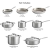 image:imageTramontina Signature TriPly Clad Stainless Steel 13Pc Pots and Pans Set  Cookware Kitchen Set InductionReady DishwasherSafe NSFCertified13Piece