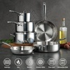 image:imageTramontina Signature TriPly Clad Stainless Steel 13Pc Pots and Pans Set  Cookware Kitchen Set InductionReady DishwasherSafe NSFCertified9Piece