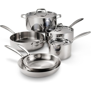 image:imageTramontina Signature TriPly Clad Stainless Steel 13Pc Pots and Pans Set  Cookware Kitchen Set InductionReady DishwasherSafe NSFCertified9Piece