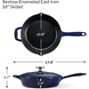 image:imageTramontina Bestow Enameled Cast Iron 10Inch Skillet with Lid Blue  Perfect Pan for Frying Searing Braising and OventoTable CookingBlue