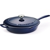 image:imageTramontina Bestow Enameled Cast Iron 10Inch Skillet with Lid Blue  Perfect Pan for Frying Searing Braising and OventoTable CookingBlue