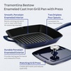 image:imageTramontina Bestow Enameled Cast Iron 10Inch Skillet with Lid Blue  Perfect Pan for Frying Searing Braising and OventoTable CookingBlue