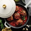 image:imageTramontina Bestow Enameled Cast Iron 10Inch Skillet with Lid Blue  Perfect Pan for Frying Searing Braising and OventoTable CookingLatte
