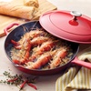 image:imageTramontina Bestow Enameled Cast Iron 10Inch Skillet with Lid Blue  Perfect Pan for Frying Searing Braising and OventoTable CookingRed