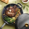 image:imageTramontina Bestow Enameled Cast Iron 10Inch Skillet with Lid Blue  Perfect Pan for Frying Searing Braising and OventoTable CookingSmoke