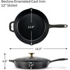 image:imageTramontina Bestow Enameled Cast Iron 10Inch Skillet with Lid Blue  Perfect Pan for Frying Searing Braising and OventoTable CookingSmoke
