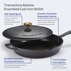 image:imageTramontina Bestow Enameled Cast Iron 10Inch Skillet with Lid Blue  Perfect Pan for Frying Searing Braising and OventoTable CookingSmoke