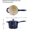 image:imageTramontina Bestow Enameled Cast Iron 25Qt Sauce Pan with Lid Blue  InductionReady Saucepan OvenSafeBlue