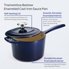 image:imageTramontina Bestow Enameled Cast Iron 25Qt Sauce Pan with Lid Blue  InductionReady Saucepan OvenSafeBlue