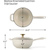 image:imageTramontina Bestow Enameled Cast Iron 25Qt Sauce Pan with Lid Blue  InductionReady Saucepan OvenSafeLatte