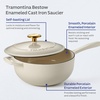 image:imageTramontina Bestow Enameled Cast Iron 25Qt Sauce Pan with Lid Blue  InductionReady Saucepan OvenSafeLatte