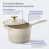 image:imageTramontina Bestow Enameled Cast Iron 25Qt Sauce Pan with Lid Blue  InductionReady Saucepan OvenSafeLatte