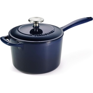 image:imageTramontina Bestow Enameled Cast Iron 25Qt Sauce Pan with Lid Blue  InductionReady Saucepan OvenSafeBlue