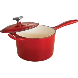 image:imageTramontina Bestow Enameled Cast Iron 25Qt Sauce Pan with Lid Blue  InductionReady Saucepan OvenSafeRed
