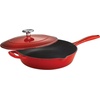image:imageTramontina Bestow Enameled Cast Iron 12Inch Skillet with Lid SunriseRed