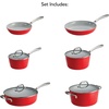 image:imageTramontina 10Pc Ceramic Non Stick Pots and Pans Set with LidsRed